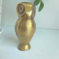 Vintage Brass Owl Figurine Paper Weight