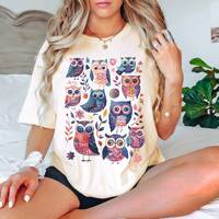 Floral Owl Shirt Cottagecore Shirt Cottagecore Clothing Cottagecore Clothes Botanical Shirt Folk Art
