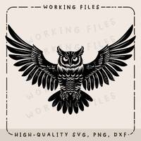 Barn Owl SVG, Vector Design, Laser Engraver, Clip art PNG, Cnc, Cutting Boards, Digital Download