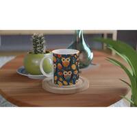 Owl mug - 11oz. Autumn, Owl pattern, Ideal gift, Owl lovers