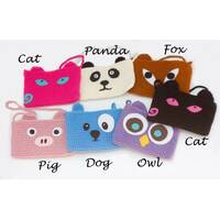 Crochet Animal Purse, Cat, Dog, Fox, Owl, Pig, Panda