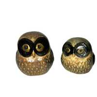 Set of 2 VTG Otagiri Owl Figurines Ceramic Wide Eye,Mother & Baby Owl Japan