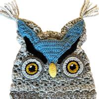 Tufted Owl hat - perfect gift for Owl lovers, Tufted Owl beanie or Tufted Owl gift for her for him a