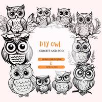 Cute DIY Owls Svg Png Clipart | Woodland Animal | Woodland Animal | Owl for Cricut and POD | Bird Sv