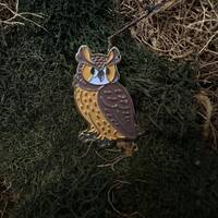 Great Horned Owl Enamel Pin ! Lapel Pin Bird Pin Cute Gold Plated Brooch