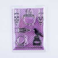 Witchy Clear Stamp Set: Cauldron, Crystal Ball, Owl (The Unfamiliars 3"x4")