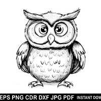 Owl Head SVG, Owl EPS, Owl Clipart, Owl Dxf Files For Cricut, Bird Silhouette Svg, Owl Head Clipart,