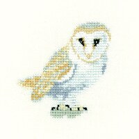 Barn Owl Cross Stitch Kit from  Heritage Craft Little Friends on 14ct Aida, needlework kit, cross st