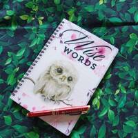 Owl A5 Notebook, Wise Words Teacher Gift, Custom Made, Gifts for Her, Gifts for Him, Owl Gifts, Stoc
