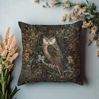 William Morris Pillow | Owl In The Forest | High End Pillow | Secret Forest Set | William Morris Owl