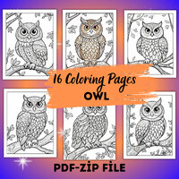 Owl Coloring Pages for Kids and Adults | Printable Owl Coloring Book | Nature-Inspired Owl Art