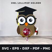 Graduation Lollipop Holder svg, Graduation Owl Lollipop Holder svg, Kid Graduation Gift svg, Grad Pa