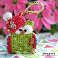 Crochet pattern - christmas owl ornament by VendulkaM/ DIY, pdf
