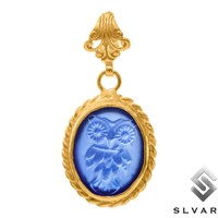 Owl Pendant, 24K Gold Plated 925 Sterling Silver Necklace, Ancient Greek Pendant, Signet Pendant, Gl