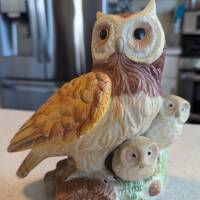 Vintage Owls Ceramic Figurine