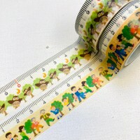 Kindergarten color theme Happy Owl ruler washi tape Happy Family grandma grandpa mother and dad wash