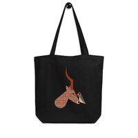 Deer & Owl Graphic Art Tote Bag: Organic Cotton Farmer's Market Bag