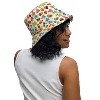 Owl Bird Printed Reversible Bucket Hat, Aesthetic Beach Hat, All over Print Summer Hat, Casual Sun H