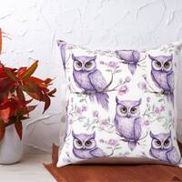Owl Pastel Throw Pillow Bird Pillow Granny Chic Cottagecore Themed Pillow Cozy Home Decor Gift For H