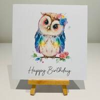 Cute owl birthday card, happy birthday, birthday card