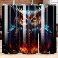 Vibrant Owl 20 oz Tumbler Sublimation Design: Straight & Tapered (Digital Download)