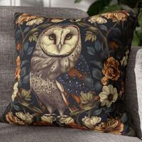 William Morris Owl Art Pillow, William Morris Cushion Cover, Art Nouveau Pillow Case, Housewarming G