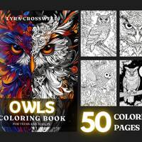 Owl Coloring Book - 50 Owl Coloring Pages For Adults & Teens - Unlimited PDF Downloading And Pri