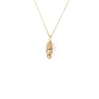 14K Solid Gold Owl Necklace: Symbol of Wisdom Charm