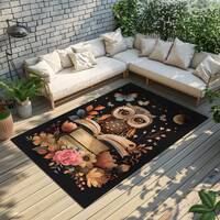 Vibrant owl printed rugs, Non-slip rug, Easy care features, Modern rugs, Stunning owl artwork, Decor