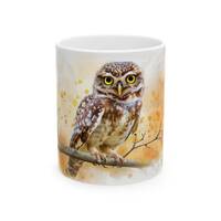 Elf Owl Mug, Ceramic Animal Mug, Coffee Cup (11oz, 15oz)