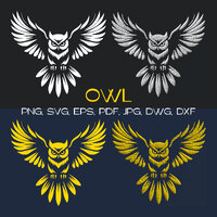 Flying Owl SVG: Golden & White Design for Dark Apparel (Digital Files)