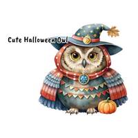 Cute Halloween Owl Art Print in Witch Hat - Watercolor Style Decor - Perfect for Halloween and Fall 