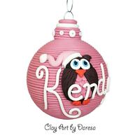 Baby's 1st Christmas Owl ornament, personalized gift, polymer clay 2024 keepsake