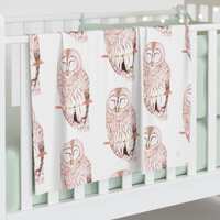Soft White Baby Swaddle Blanket, Roosting Barred Owl Design