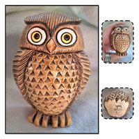 Vintage Brown Pottery Hoot Owl Figurine by Artesania Rinconada, Uruguay