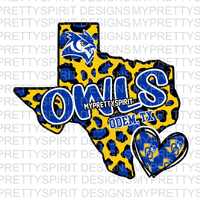 Odem Owls Cheetah Texas PNG