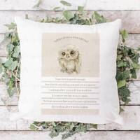 Owl Affirmation Cushion, Positivity Cushion, Mental Health Gifts For Her, Owl Soft Cuddle Pillow, Ba