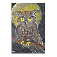 Owl Moon Spray Paint Artwork Area Rug, One of my paintings on a sweet rug, Give a hoot and support a