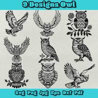 Owl SVG Bundle: Floral, Gothic, Mandala Designs (Digital Product)