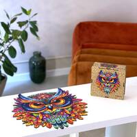 Wooden Owl Jigsaw Puzzle, Hygge Gift Box For Roommate Teen Girls, Meditation Young Adult Gift, Uniqu