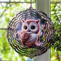 Cute Owl Wind Spinner Sublimation PNG for 8 inch Up To 10 inch Spinner Digital Download Design