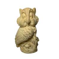 Vintage Cute A. Santini Carved Owl Figurine Sculpture Italy Cream Color
