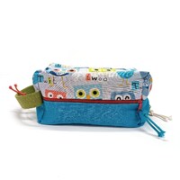 Trousse XXL enfant prénom personnalisée – 4 poches zippées – Lin et