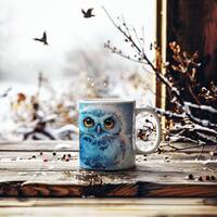 Owl Mug, Cute Teacup, Owl Lover Gift, Bird Ceramic Mug