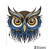 Creative Owl Head - Machine Embroidery Design - 3 Sizes