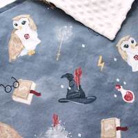 Magic Owl Minky Blanket, School of Magic Personalized Blanket, Sorting Hat Minky Lovey, Wizard Baby 