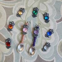 mini wire wrap spoon pendant with owl edc