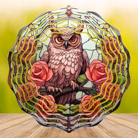 Owl #4 Wind Spinner 8" Sublimation Transfer Ready to Press