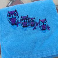 1970s Vintage Owl Towel Set large