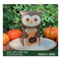Halloween Treat Box SVG, Halloween Owl Treat Box, Halloween Party Favor SVG, Halloween Gift Box, Cla